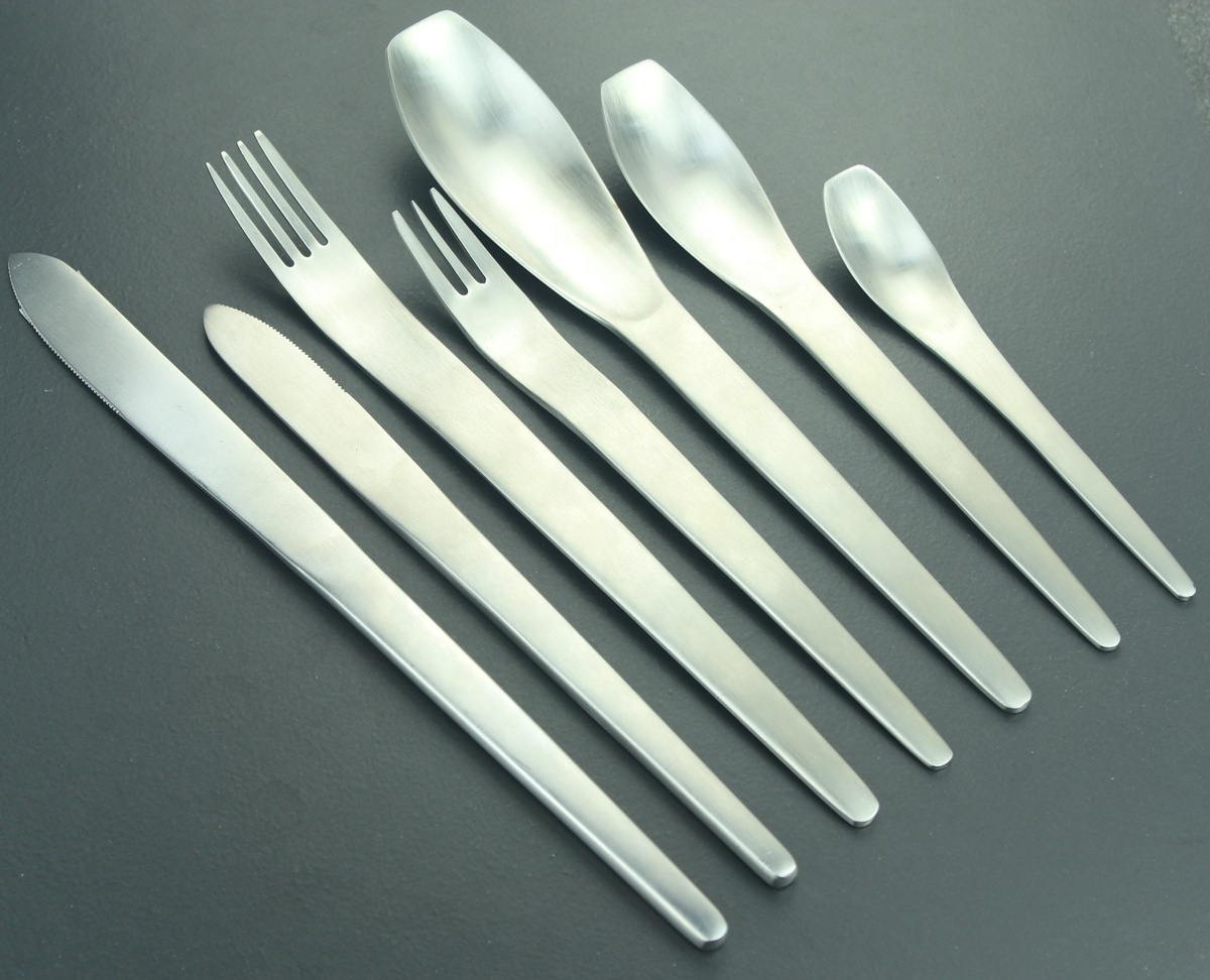 2021 New Simple Design Matte Stainless Steel Cutlery Satin Inox European Style Dining Knife Fork Spoon Set