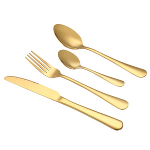 Golden stainless steel knife spoon fork set stainless steel gold cutlery for wedding black and gold flatware silverware cutlery