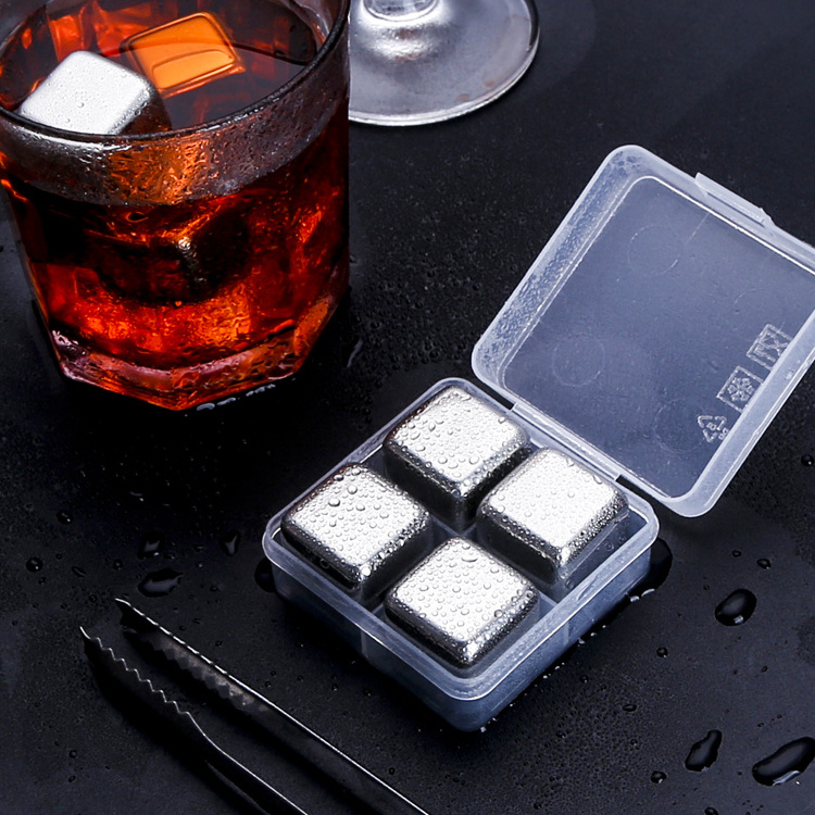 ss304  metal frozen drinks Wine beer Whisky ice cubes creative bar wine set stainless steel food ice cubes