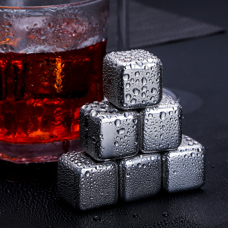 ss304  metal frozen drinks Wine beer Whisky ice cubes creative bar wine set stainless steel food ice cubes