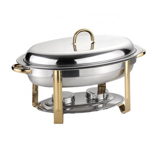 High Quality Oval Stainless Steel Grill Plate Buffet Stove for Hotel Catering Restaurant Food Warmer and Chafing Dish