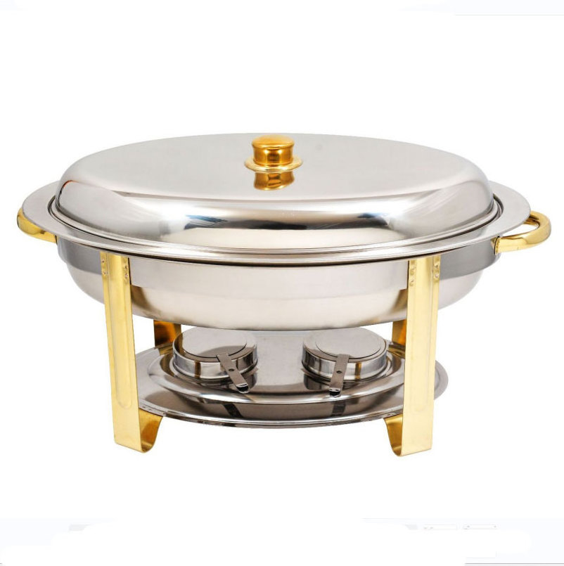 High Quality Oval Stainless Steel Grill Plate Buffet Stove for Hotel Catering Restaurant Food Warmer and Chafing Dish