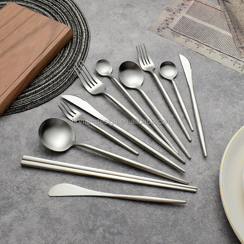 High quality Portuguese sanding china wholesale 18 10 stainless steel flatware price silverware stainless steel cutlery set