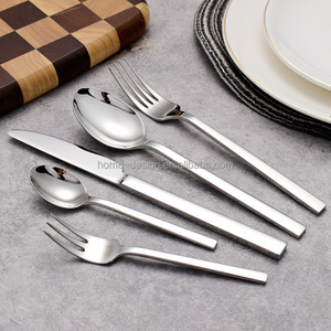 china wholesale stainless steel 304 forged handle 2021damascus steel cutlery  wholesale price silver stainless steel cutlery set