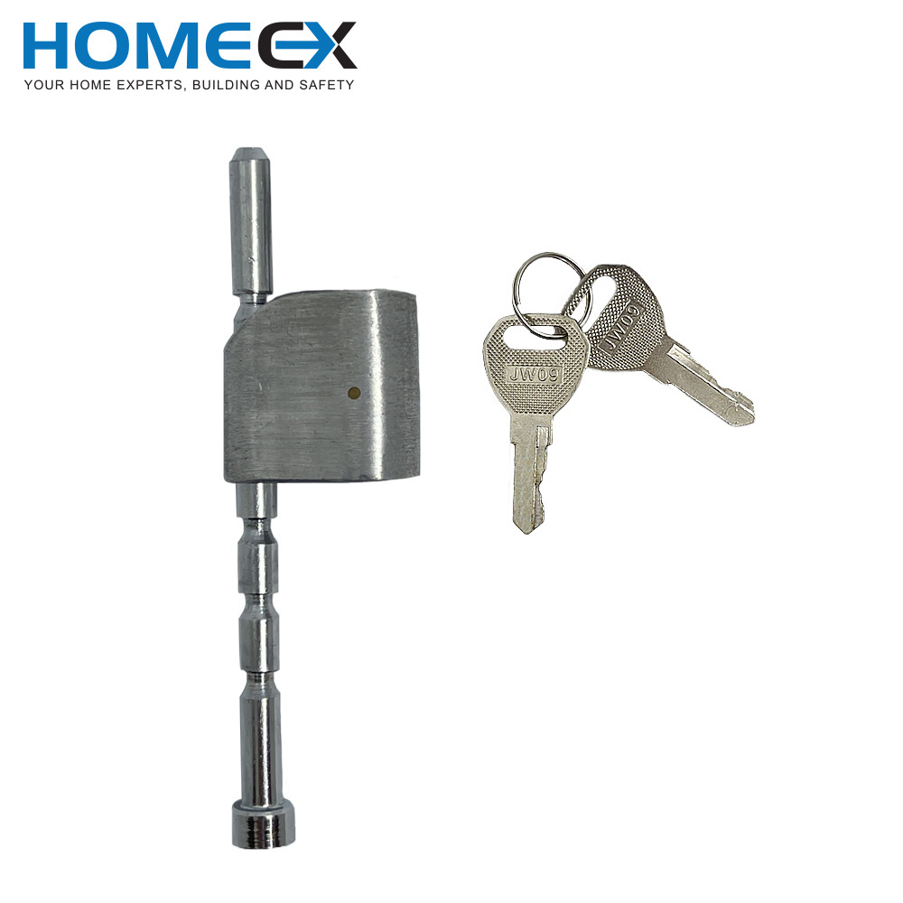 Keyed Coupler Trailer Pin Latch Lock Chrome Plated