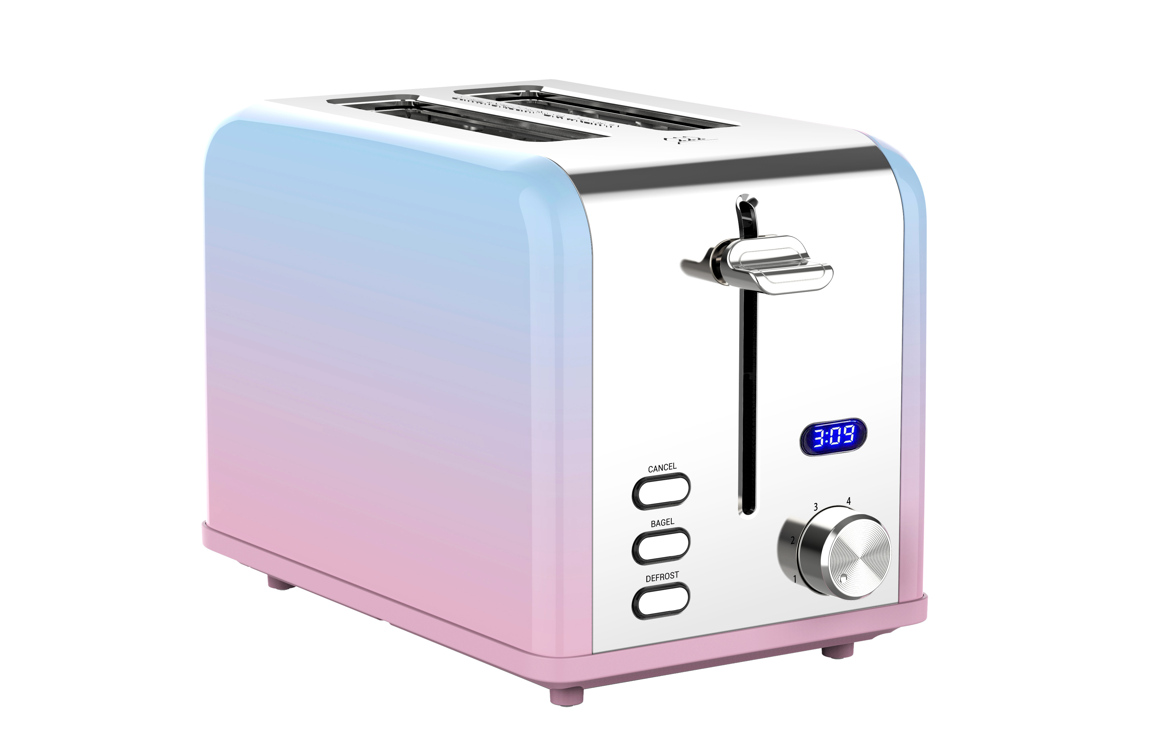 home appliances modern electric smart touch screen led display breakfast bread toaster with 2 slice