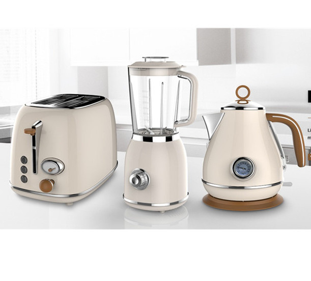 Kettle electric home appliance sets Retro Toaster stainless steel electric kettle and toaster set (4pcs)