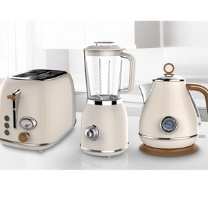 Kettle electric home appliance sets Retro Toaster stainless steel electric kettle and toaster set (4pcs)