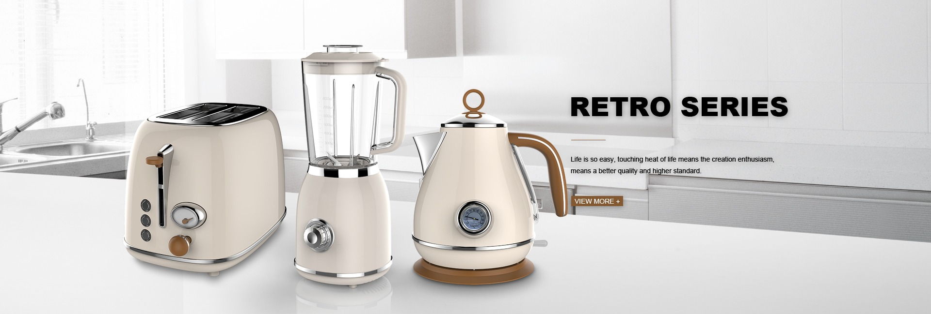 Kettle electric home appliance sets Retro Toaster stainless steel electric kettle and toaster set (4pcs)