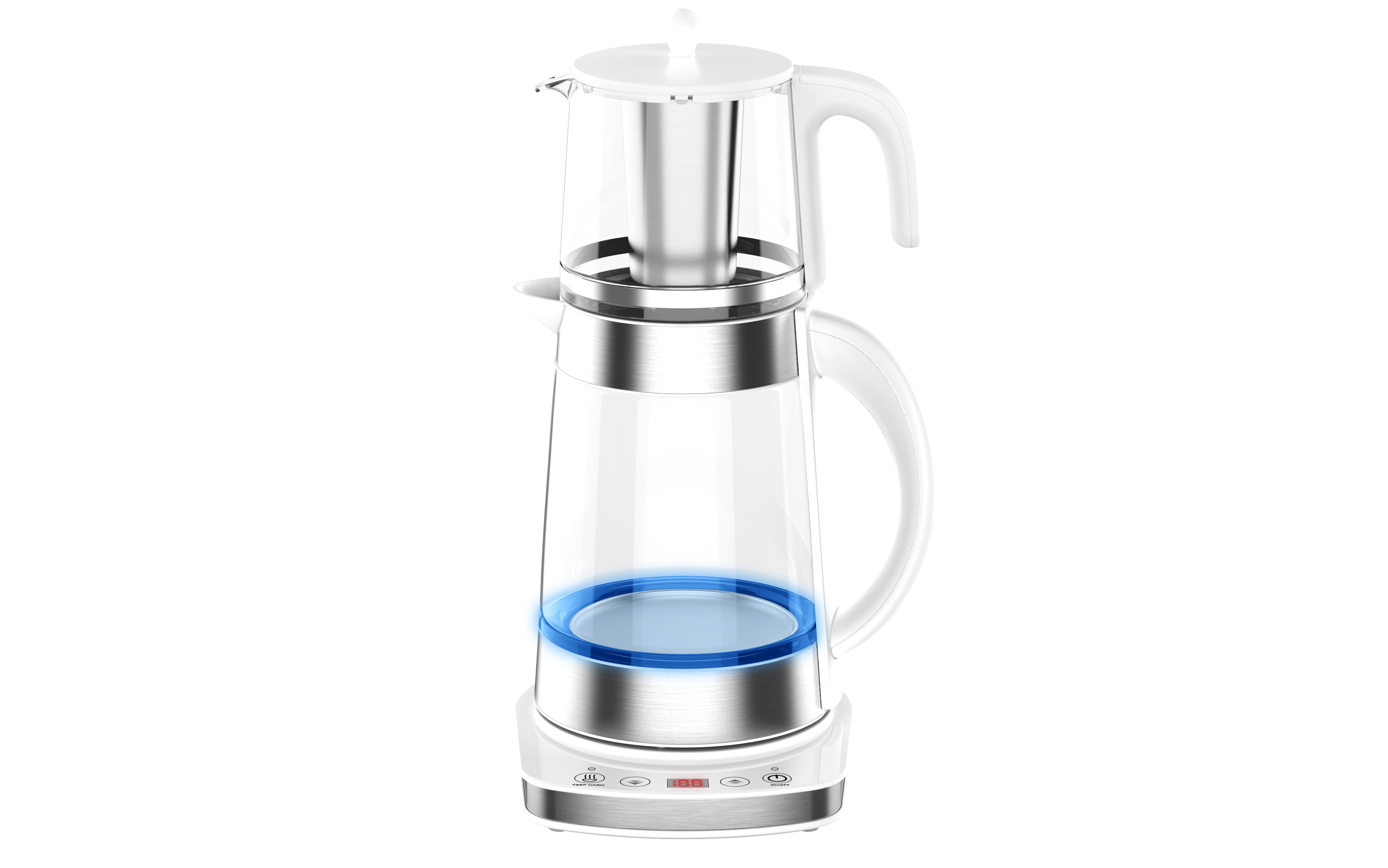 Smart home Appliances tea maker  Home hotel kitchen Electric light on glass tea kettle