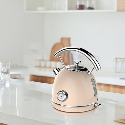 Stainless Steel Kettles foe Tea and Coffee 1.7L Fast Boiling Hot Water Boiler Retro Jug Electric Kettle with Thermometer