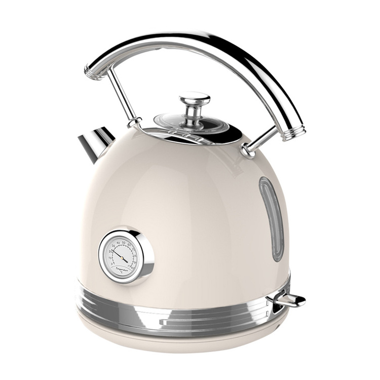 Unique design 1.7L Stainless Steel Electric Kettle with thermometer for household