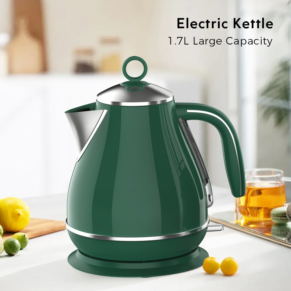 New Retro Breakfast Sets with Portable Blender Stainless Steel Electric Kettle and Toaster Set