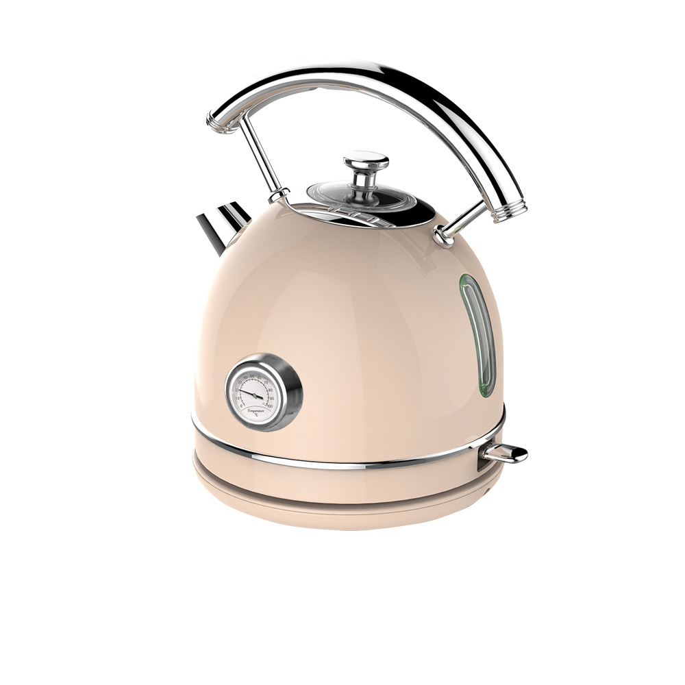 Stainless Steel Kettles foe Tea and Coffee 1.7L Fast Boiling Hot Water Boiler Retro Jug Electric Kettle with Thermometer