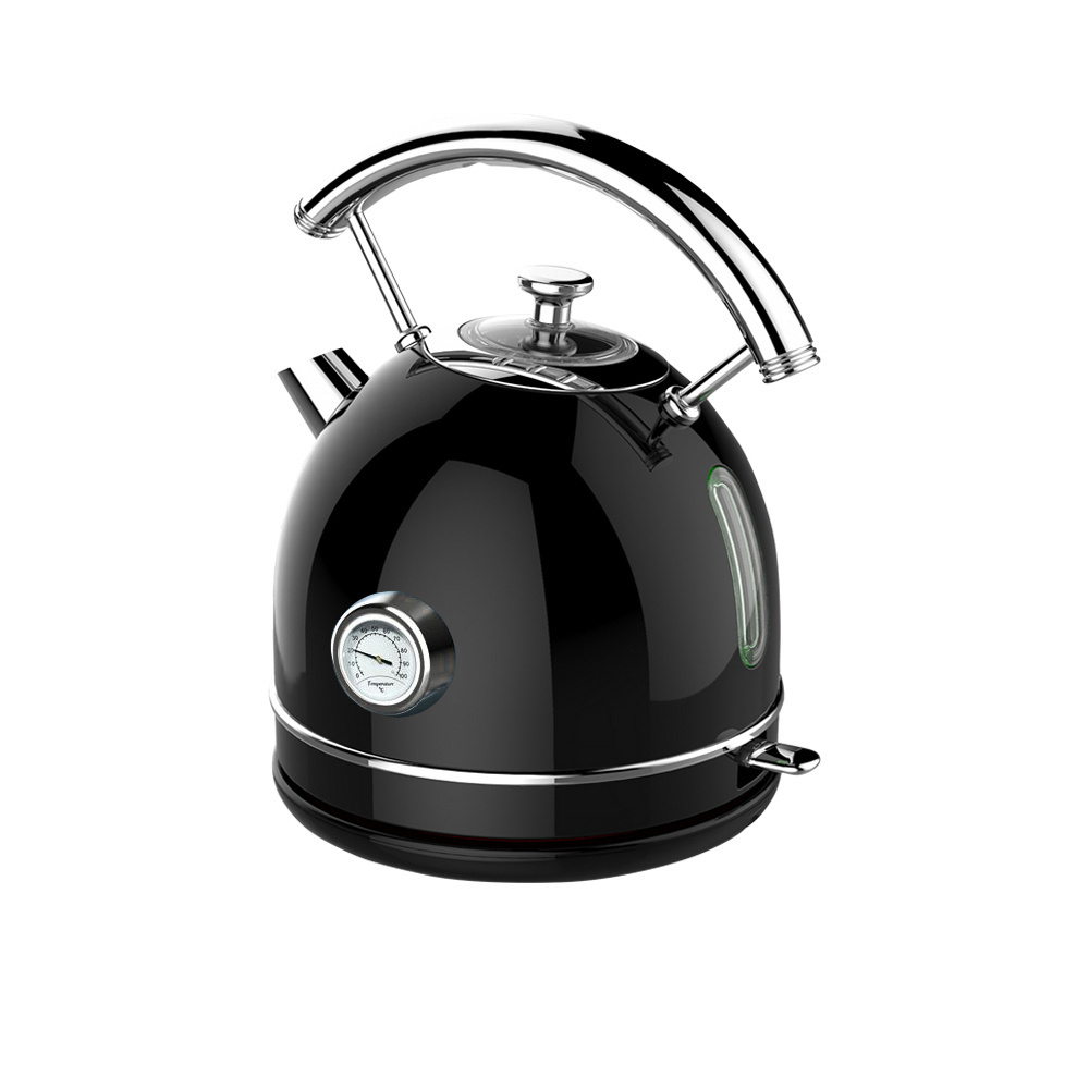 Stainless Steel Kettles foe Tea and Coffee 1.7L Fast Boiling Hot Water Boiler Retro Jug Electric Kettle with Thermometer