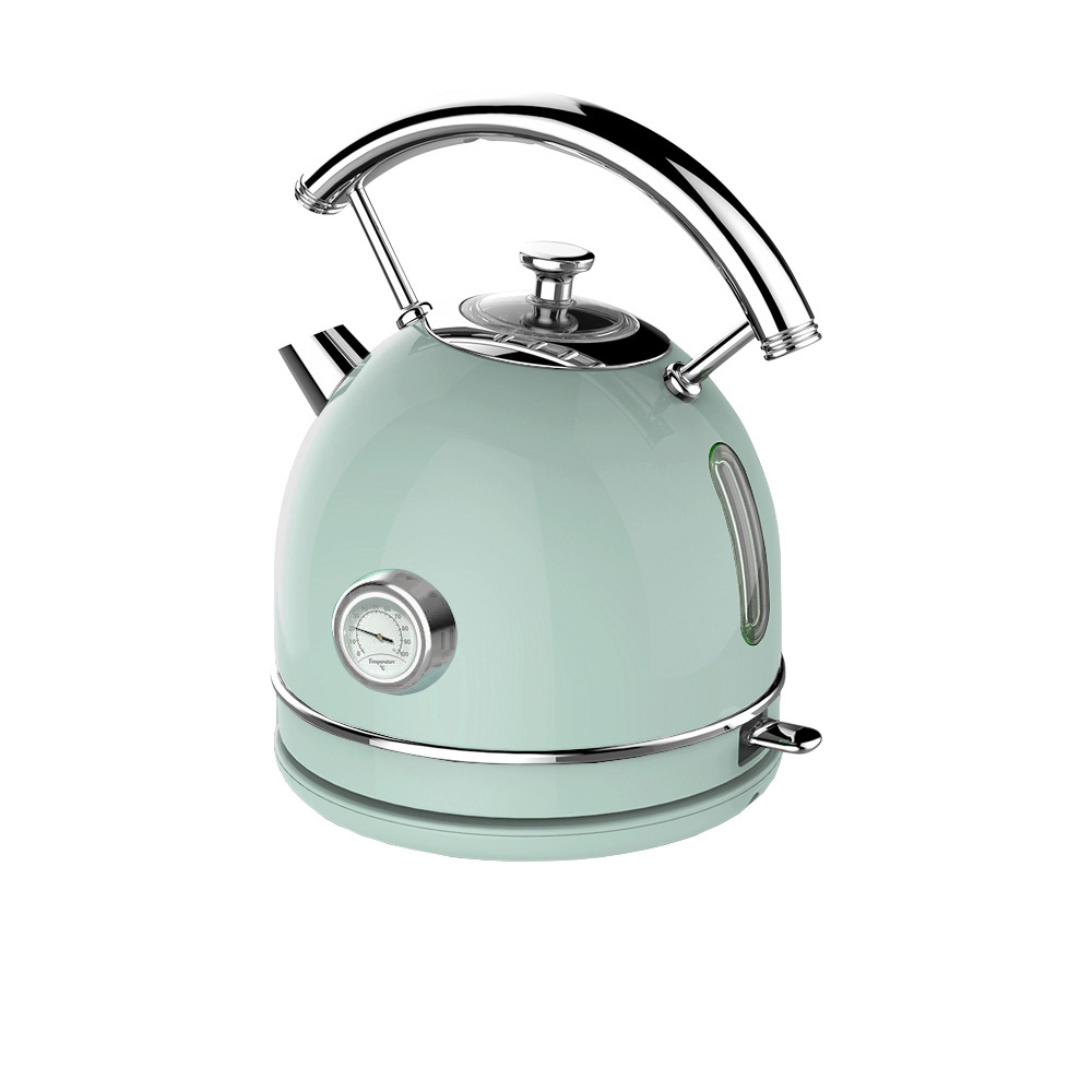 Stainless Steel Kettles foe Tea and Coffee 1.7L Fast Boiling Hot Water Boiler Retro Jug Electric Kettle with Thermometer