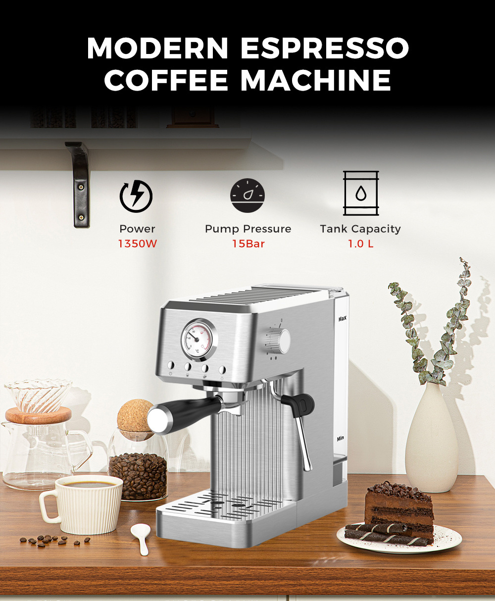 New Espresso Coffee Machine 15 bar Automatic Coffee Making Machine Home Electric Expresso Coffee Maker