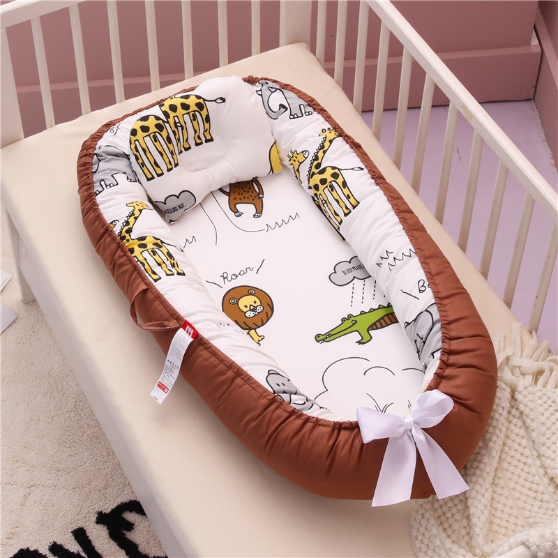 85*50cm Pillow Cotton Cradle Nursery Collapsible Toddler Crib Sleeping Portable Baby Nest Bed For Newborn Bassinet