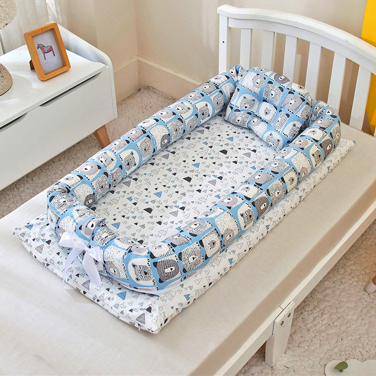 Pure Cotton Portable Folding Baby Travel Nest Snuggle Newborn Bed Lounger Portable Baby Nest