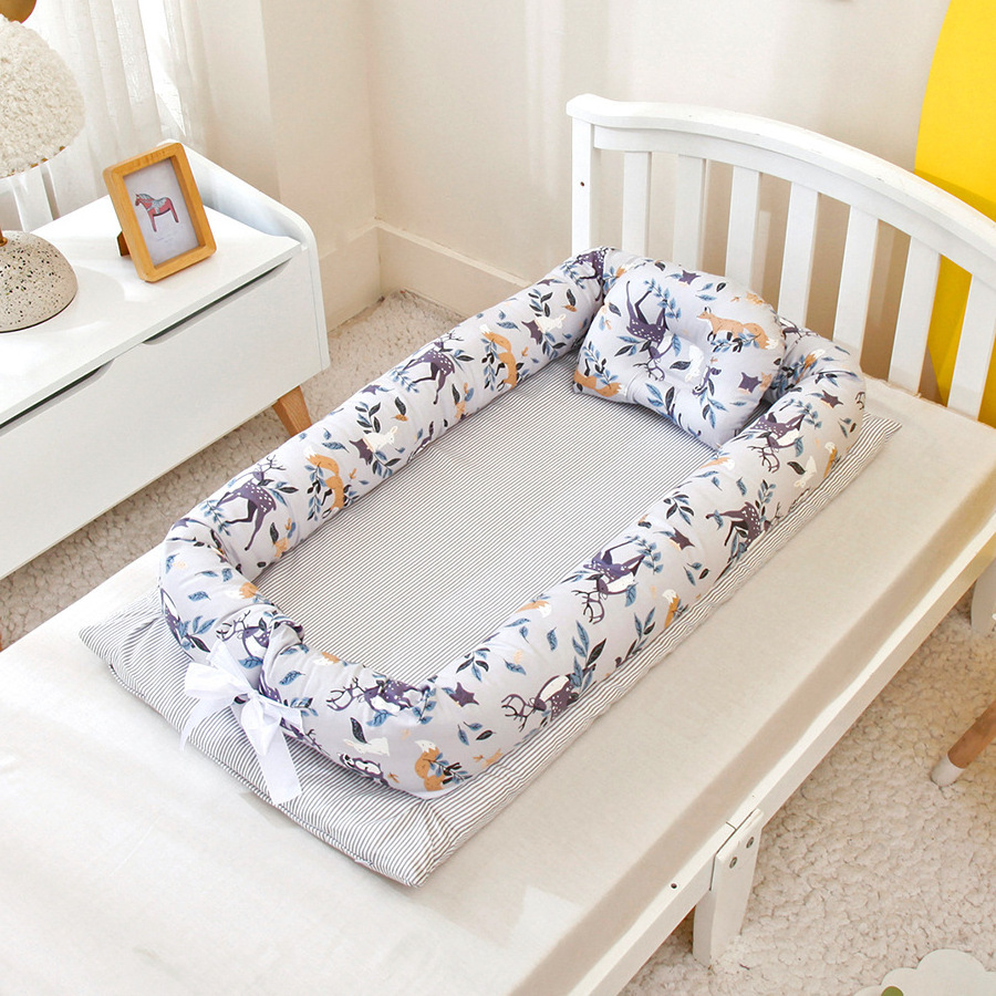 Pure Cotton Portable Folding Baby Travel Nest Snuggle Newborn Bed Lounger Portable Baby Nest