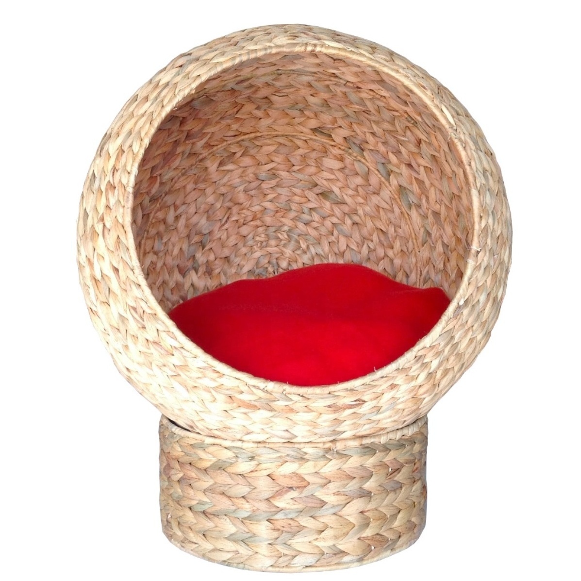 Natural Products Fish Bone Weaving Water Hyacinth Round Pet House Natural Color Bed For Cat Dog Cat Kitty Shape From Vietnam