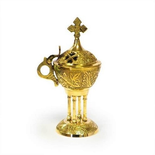 Charcoal Smart Metal Incense Burner Best Indoor Room Fragrance Design Metal Incense Holder Painted Gold and white Combo