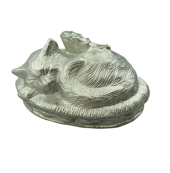 Stylish Cat Shaped Design Urns Best Silver Finishing Design Funeral Urns Indoor Decor Design