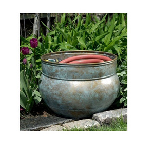 Garden Storage Hose Pots Antique Painted Metal Planter Best For Outdoor Home Decor Designer Planters And Pots