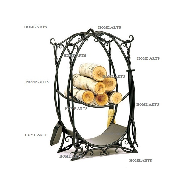 New Design Customized Shape Pure Iron Log Rack Good Quality Black Color Solid Iron Log Rack For Top Selling