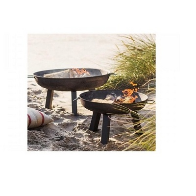 Set of 2 Different Sizes Iron Fire Pit Round Shape Black Color Pure Iron Outdoor Fire Pit At Lowest Price