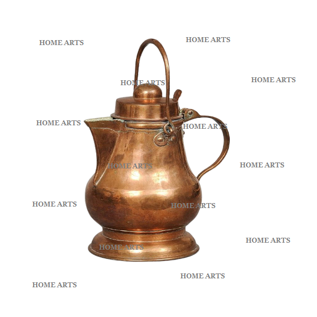 Handmade Hammered Copper Coffee Tea Serving Kettle Top Quality Round Shape Tea Kettle For Restaurant Use