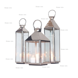 Antique Design Metal And Glass Hanging Lantern Set Of 3 Superior Quality Metal Lantern For Wedding Usage