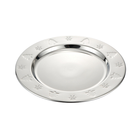 Stainless Steel Round Shape Charger Plate Antique Design Silver Color Under Plates For Home Kitchen Use