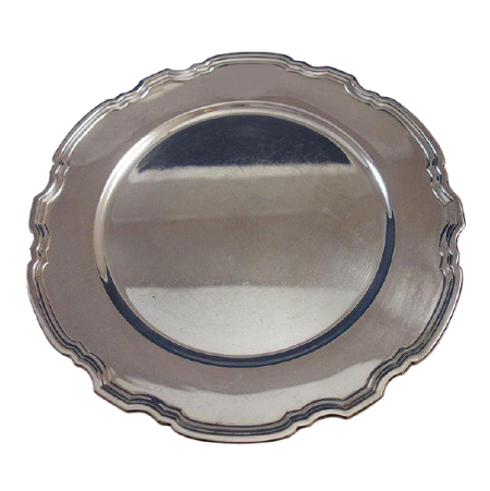 Stainless Steel Round Shape Charger Plate Antique Design Silver Color Under Plates For Home Kitchen Use