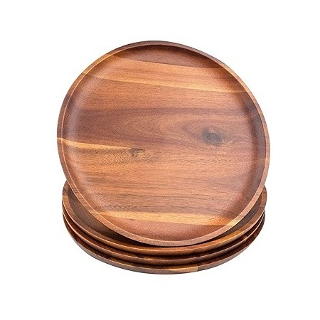 Unique Design Round Shape Wood Charger Plates Top Quality Customized Size Under Plates For Wholesale Supplier