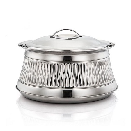 Stainless Steel Hot Pot Hammered Food Serving Hot Pot With Brass Handle From Best Exporter In India