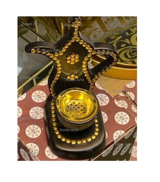 Kettle design wood and stainless steel incense burner customized size and shape oud burner at cheap price