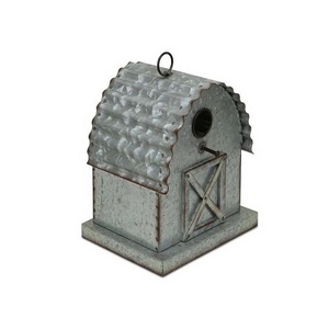 Handmade Galvanized Bird House With Wood Handle Unique Design Medium Size Bird House For Home Garden Use