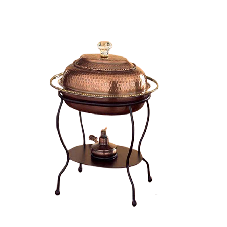 Hammered Copper Chafing Dish With Wrought Iron Stand Latest Design Food Warmer Chafing Dishes For Sale