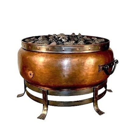 Latest Design Iron Fire Pit With Stand And Cooking Grill Handmade Round Shape Garden Fire Pit For Sale