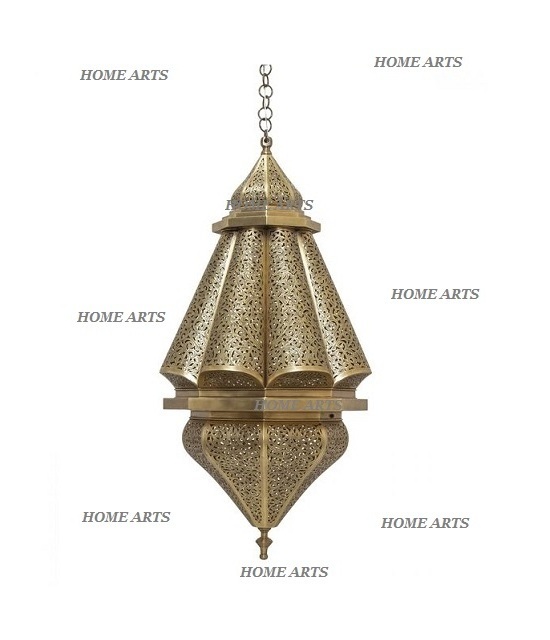 Wholesale Large Size Pure Iron Hanging Lantern Good Design Indoor and Outdoor Solid Iron Moroccan Lantern