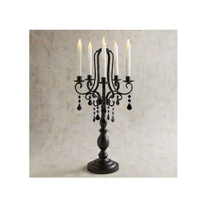 Premium Quality Black Color Crystal Candelabra With Classic Design Aluminium Candelabra For Top Selling