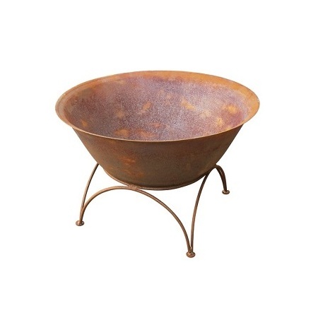 Finest Quality Copper Fire Pit With Chimney Customized Size Shape Copper Fire Pit With Iron Stand For Sale