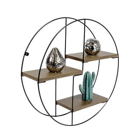 Indoor And Outdoor Round Shape Metal Wall Mounted Shelf With Superior Quality Large Size Wall Rack At Good Price