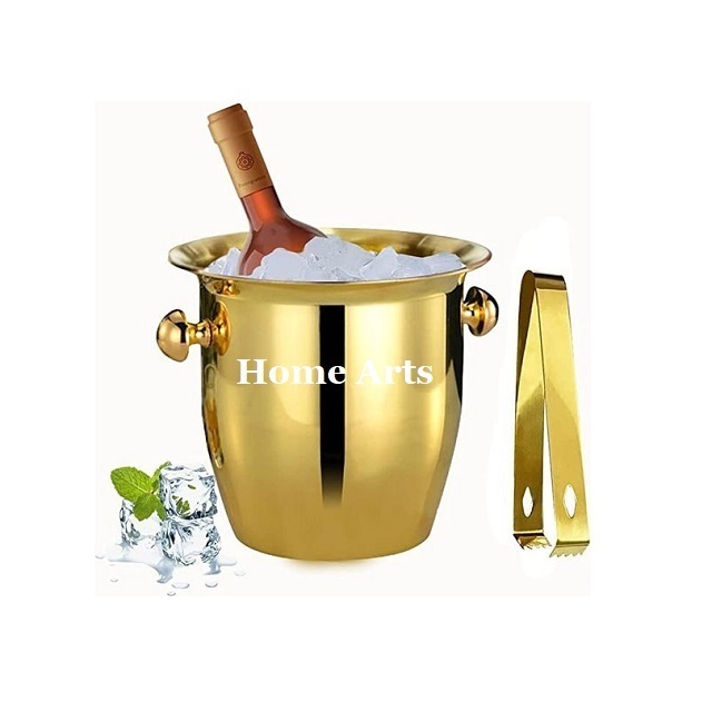 Advantageous Design Aluminium Ice Bucket Premium Quality Ice Bucket With Leather Handle For Best Selling