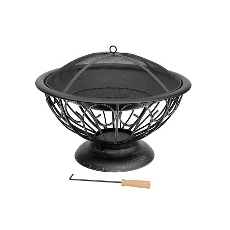 Pure Copper Hammered Barbeque Fire Pit With Stand Latest Design Round Shape Fire Pit For Home Garden Use