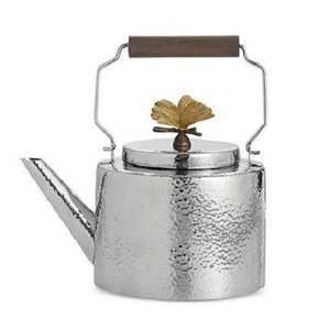 Aluminium Tea Coffee Milk Kettle With Wood Handle And Brass Butterfly Lid At Competitive Price