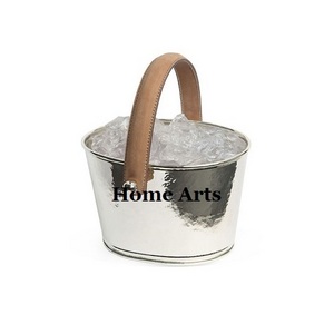 Advantageous Design Aluminium Ice Bucket Premium Quality Ice Bucket With Leather Handle For Best Selling