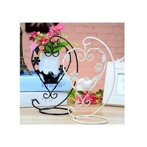 Set of 2 Heart Shape Wrought Iron Black and White Color Indoor Wedding Centerpieces From India