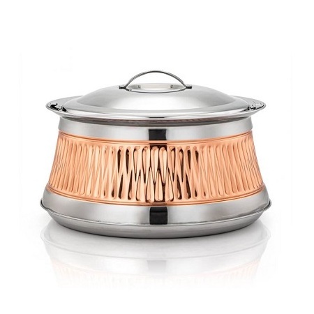 Stainless Steel Hot Pot Hammered Food Serving Hot Pot With Brass Handle From Best Exporter In India